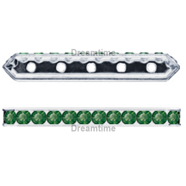 Dreamtime Crystal DC 77730 Rondelle Spacer Bars 5 Hole Palace Opal Green/Silver